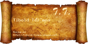 Tibold Tímea névjegykártya